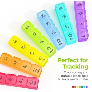 IMedassist Portapillole Grande per 7 Giorni, Impermeabile, Portatile da Viaggio, con Scomparti Rimovibili per 4 Dosi al Giorno - Product Image 2