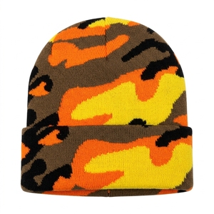 Custom Knit <b>Camo</b> Beanie Hat Winter Warm Acrylic Skull <b>Cap</b> Folded Cuff Cycling Daily Outdoor Casual - Product Image 5