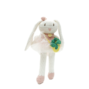 Muñeco de Peluche de Conejito Hecho a Mano, Diseño Premium, Vestido Naranja, Juguete de Peluche Suave Amigurumi, Regalo de Cumpleaños para Niñas 1:6, Indonesia - Product Image 4