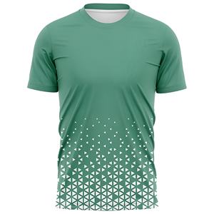Camiseta Deportiva para Hombre con Estampado de Triángulos en Degradado de Menta, Camiseta de Entrenamiento de Alto Rendimiento, Corte Moderno, Tejido Transpirable, Ropa Deportiva - Product Image 1