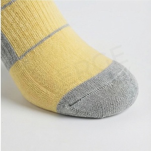 <b>Men's</b> Crew <b>Socks</b> Solid <b>Yellow</b> Knitted Breathable Cotton Spandex Daily Wear Regular Style Spring - Product Image 6