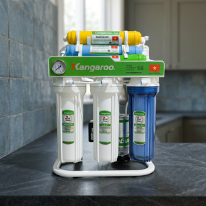 Système de filtration d'eau sous évier à osmose inverse 6 étapes 100 GPD Kangaroo Electric Plastic Stand and Gauge pour usage domestique, fabriqué au Vietnam - Product Image 1