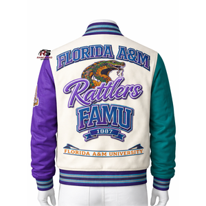 Chaqueta Universitaria Personalizada FAMU – OEM y ODM Disponibles – Chaqueta de la Universidad FAMU – Moda HBCU de Tendencia para Hombres y Mujeres - Product Image 3