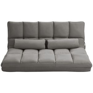 Poltrona Reclinabile Convertibile in Pelle Grigio Scuro, Regolabile e Confortevole, Arredo Soggiorno con Cuscini Rimovibili - Product Image 1