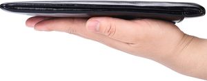 Fazmax Corporation Model A30 Black Leather <b>Zip</b> Around <b>Wallet</b> with Silver Pull Tab and Dual Zippers - Product Image 5