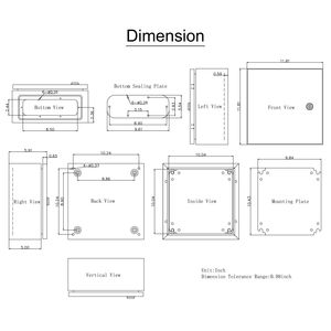 Contenitore in Acciaio NEMA 4X 30x30x15 cm IP66 Impermeabile Antipolvere per Esterni/Interni, Scatola di Giunzione Elettrica per Condotti e Raccordi - Product Image 6