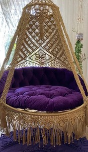 three-person family swing, very large and high quality <b>macrame</b> swing, <b>macrame</b> swing for the garden, large swing - Product Image 2