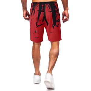 Shorts décontractés en laine unie pour hommes, personnalisables en gros, avec taille élastique confortable pour la course, impression par transfert thermique - Product Image 2