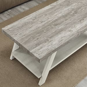Set di tavolini da caffè con ripiani in legno a 3 pezzi Athens Contemporary, grigio anticato e beige, stile moderno urbano - Product Image 5