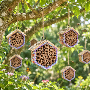 Eco2go Vietnam Tubes de nidification en bambou naturel écologiques et durables à motif animalier, hôtels pour insectes et abris pour abeilles, pour usage extérieur - Product Image 5