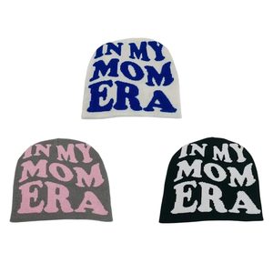 Gorro de Punto Jacquard Unisex con Patrón de Letras 'In My Mom Era', Gorro Acrílico Cálido de Invierno para Adultos - Product Image 1