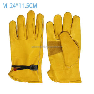 1 paire de gants de travail en cuir de vache pour soudage, mécanicien, chauffeur, cyclisme et sports - Protection légère UV400 - Product Image 3