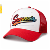 Casquette de baseball délavée RTS en tissu de coton respirant |   Broderie 3D en relief haute densité rouge |   Fabricant direct d'usine