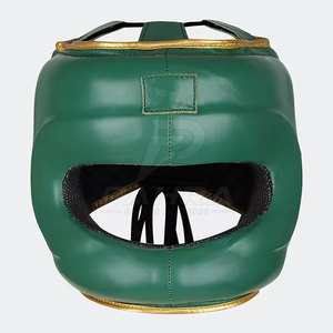 Protège-tête de boxe professionnel en cuir, respirant, léger, avec rembourrage en mousse absorbant les chocs, ajustement réglable pour le sparring et le MMA - Product Image 1