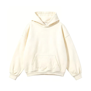 Sudadera con Capucha Unisex Color Crema con Estampado de Estrellas Brillantes, Sudadera Informal Extra Grande de Algodón Tejido para Otoño - Product Image 5