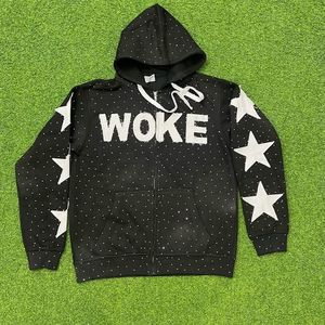 Sweat-shirt en molleton 100% coton 400 GSM de qualité supérieure avec strass, unisexe, produits personnalisés - Product Image 3