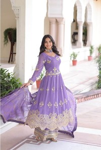 Conjunto de Dupatta Plateado, Reversible, Antiarrugas, para Mujer, Ideal para Fiestas, Bodas y Diwali, para Usar en Todas las Estaciones - Product Image 5