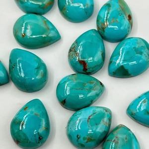 Turquesa azul Mohave en forma de pera, cabujón, piedra preciosa suelta para joyería - Product Image 1
