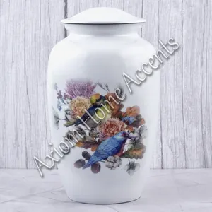 Urne en aluminium faite à la main au design élégant d'oiseau colibri pour souvenir commémoratif pour honorer les êtres chers par Axiom Home Accents - Product Image 5