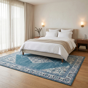 Decordec พรมปูพื้นลายเหรียญสีฟ้าอมน้ำเงินสไตล์ทันสมัยกันลื่นเป็นมิตรกับสิ่งแวดล้อมคุณภาพสูงพรมขนแกะเนื้อหนาเป็นกระจุกมือ - Product Image 3