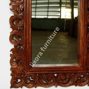 Luxury Handcrafted Solid Wood <b>Wall</b> <b>Mirror</b> Frame Ornate Royal Victorian Scroll Carving Mahogany Brown - Product Image 3