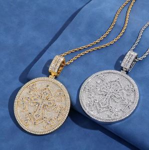 Big Size 925 Sterling Silver Moissanite <b>Cross</b> Medallion <b>Charm</b> Pendant Necklace Luxury IGI Certified Unisex Gift - Product Image 2