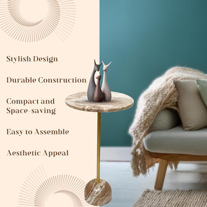 Modern Living Mini End <b>Table</b> Luxury Furniture <b>Marble</b> <b>Top</b> Round <b>Side</b> <b>Table</b> for Living Room, Hotel, Office Gold Plated <b>Tables</b> - Product Image 3