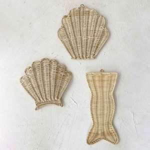 Cuento de sirena de ratán al por mayor y estrellas de mar para decoración de sala de estar temática de playa ideas tapices naturales superventas - Product Image 2