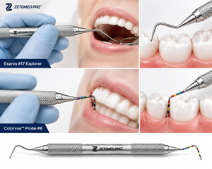 TU17 Explorer + Colorvue ™   Sonda dental de doble punta # 6 Zetomed Pro de Acero Inoxidable - Product Image 5