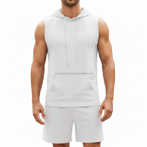 Conjunto Deportivo para Hombre con Capucha, Sin Mangas, Transpirable, Personalizado, OEM, Venta al Por Mayor - Product Image 1