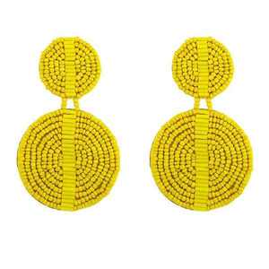 Pendientes y aros bordados a mano con cuentas de semillas, de alta calidad, para bodas, fiestas, pendientes étnicos festivos, joyería de moda. - Product Image 1