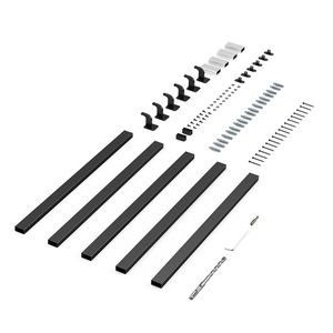 Rampe d'escalier murale en aluminium noir de 4,5 m, capacité de charge de 113 kg, balustrade industrielle intérieure, caractéristique clé pour les composants d'escalier - Product Image 1