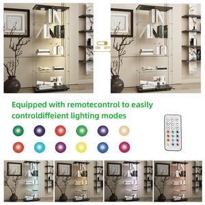 Vetrina Espositiva Paipai Lights & Locks con Fondo Regolabile in Vetro Temperato per Conservazione Liquori e Documenti con Funzionalità Premium - Product Image 4
