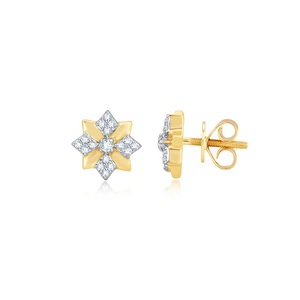 Boucles d'oreilles clous en or rose 18 carats de qualité supérieure avec diamants de laboratoire, bijoux fins élégants, cadeau minimaliste pour femme - Product Image 1