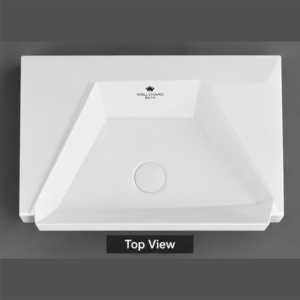 Lavabo de Pared Cuadrado de Cerámica Blanco Moderno, Lavabo de Baño Ecológico Fácil de Limpiar, para Apartamentos y Hoteles, Artículos Sanitarios - Product Image 3