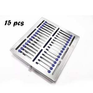 Caja de 15 Casetes para Esterilización en Autoclave para Instrumental Quirúrgico Dental, Bandeja de Acero Inoxidable para 15 Instrumentos SURGINEXA SOA-55479312 - Product Image 1