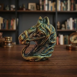 Bouton de meuble en laiton antique en forme de tête de cheval, en alliage de zinc, design traditionnel, poignée de meuble durable - Product Image 5