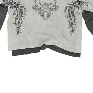 เสื้อยืดยูนิเซ็กซ์ แขนยาว คอโอ ดีไซน์เรียบง่าย สไตล์สตรีท พิมพ์ลายดิจิทัล ผ้าฝ้าย 100% ทรงโอเวอร์ไซส์ โลโก้ด้านหน้า น้ำหนัก 220 กรัม สวมใส่สบาย - Product Image 2
