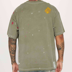 Wholesale Custom Heavyweight 230gsm <b>Drop</b> Shoulder Blank Oversize-t Shirt Street 100%cotton Men's <b>Acid</b> Washed Vintage T Shirt - Product Image 2