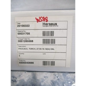 Heraeus 31705 PROCACC, TORCH, 27/30-16.12 (in) OAL - Equipo y piezas de semiconductores de confianza de la marca global legendaria - Product Image 4