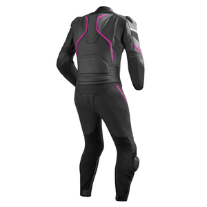 Combinaison de moto unisexe en cuir noir et rose, manches longues, respirante, imperméable, coupe-vent, toutes saisons, adulte, 1/2 pièce - Product Image 3