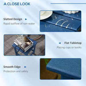 Tavolino da Esterno Quadrato in HDPE da 15 Pollici, Blu, per Sedia Adirondack, Ideale per Giardino o Prato - Product Image 6
