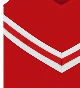 Ensemble d'uniformes de cheerleading rouges avec bordure blanche pour enfants - Product Image 4
