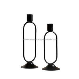 <b>Set</b> 2 High Quality Black Christmas <b>Candle</b> Stands Elegant Home Living Room Bedroom Christmas Decoration Quality <b>Candle</b> Holders - Product Image 1
