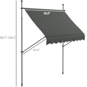 Toldo Retráctil Gris Oscuro 8x4, Fácil de Instalar, Protección Solar Independiente, Resistente a los Rayos UV, 5m Máx., Marco de Aluminio, 3m - Product Image 3