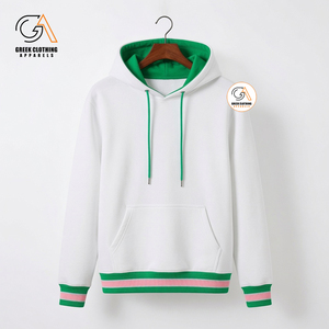 Ropa Griega para Alpha |   Kapa |   Sudadera con Capucha Ecológica de Felpa 100% Algodón en Verde y Rosa para Mujer de Alpha Sorority - Product Image 5