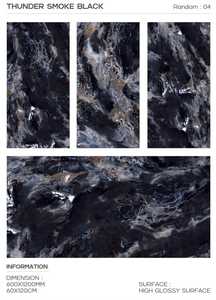 กระเบื้องปูพื้นและผนังกันลื่นลายทันสมัย Thunder Smoke Porcelain ขนาด 600x1200 มม. ผิวเงาสูง วิทริฟายด์ สำหรับห้องน้ำและตกแต่งภายในสำนักงาน - Product Image 6