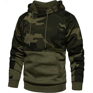 Sweat à capuche camouflage unisexe de qualité supérieure, en polaire anti-plis, coupe décontractée, effet délavé, avec poche frontale profonde - Product Image 1