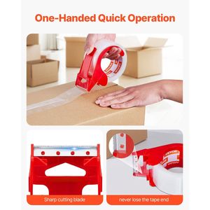 Nastro Adesivo Trasparente Resistente da 3 Pollici, 12 Rotoli, 1,88 Pollici x 65 Iarde, 2,7 Mil, con Dispenser - Product Image 5