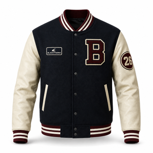 Chaqueta Varsity de Invierno para Hombre, Estilo Urbano, 440 Gramos, Lana, Bordado Chenille, Parches, Chaqueta Letterman - Product Image 1